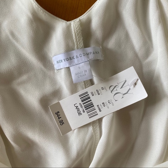 NWT New York & Co. Flowy Blouse W/ Cape - Picture 5 of 8